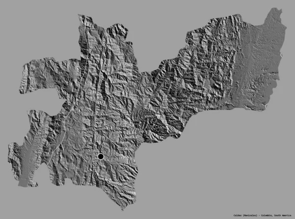 Shape Caldas Departement Von Kolumbien Mit Seiner Hauptstadt Isoliert Auf — Stockfoto