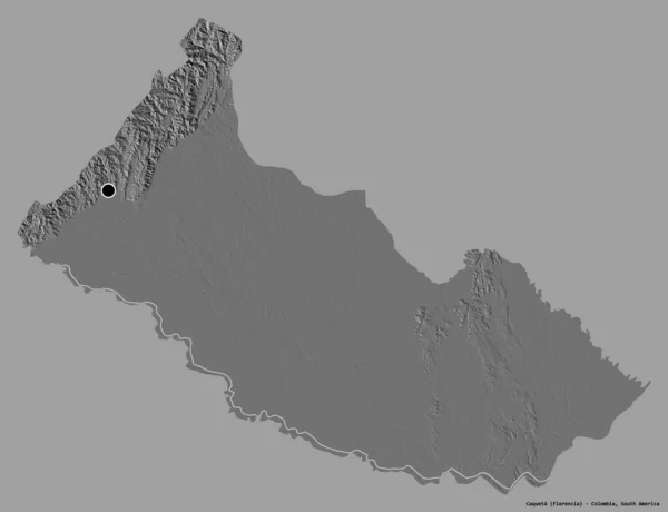 Forme Caqueta Intendance Colombie Avec Capitale Isolée Sur Fond Couleur — Photo