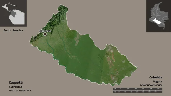 Forma Caqueta Intendencia Colombia Capital Escala Distancia Vistas Previas Etiquetas —  Fotos de Stock