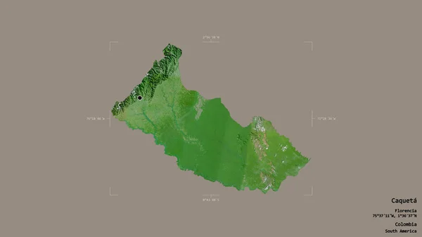 Территория Какета Индендантность Колумбии Изолирована Твердом Фоне Геореференцированной Ограничивающей Коробке — стоковое фото