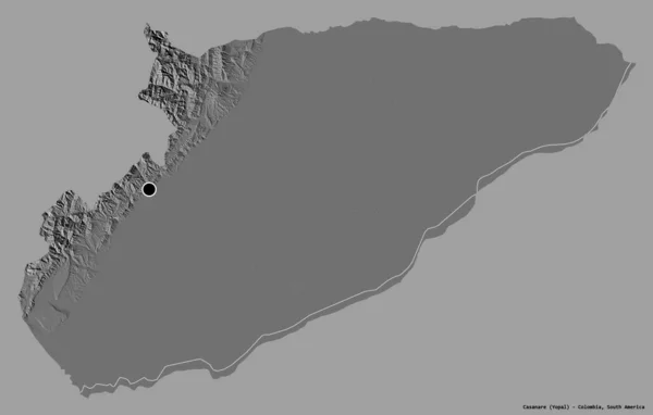 Forma Casanare Intendencia Colombia Con Capital Aislado Sobre Fondo Color — Foto de Stock
