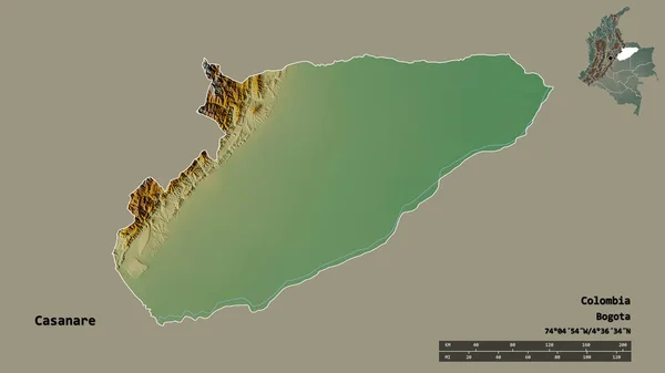 Σχήμα Casanare Πρόθεση Της Κολομβίας Κεφάλαιό Της Απομονωμένο Στέρεο Υπόβαθρο — Φωτογραφία Αρχείου