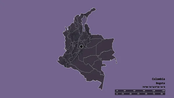 Обесцвеченная Форма Колумбии Столицей Главным Региональным Разделением Отделенной Зоной Цезаря — стоковое фото