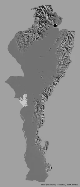 Forma César Departamento Colombia Con Capital Aislada Sobre Fondo Color — Foto de Stock