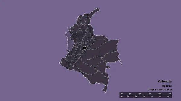 Обесцвеченная Форма Колумбии Столицей Главным Региональным Отделением Отделенной Зоной Чоко — стоковое фото