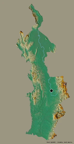 Forma Choco Dipartimento Della Colombia Con Sua Capitale Isolata Fondo — Foto Stock