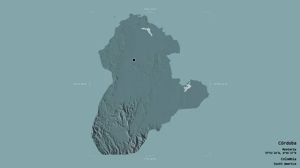 Région Cordoue Département Colombie Isolée Sur Fond Solide Dans Une — Photo