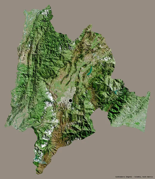 Gestalt Von Cundinamarca Département Von Kolumbien Mit Seiner Hauptstadt Isoliert — Stockfoto