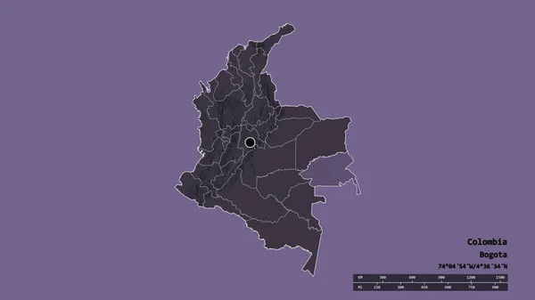 Обесцвеченная Форма Колумбии Столицей Главным Региональным Разделением Отделенной Территорией Гвайнии — стоковое фото