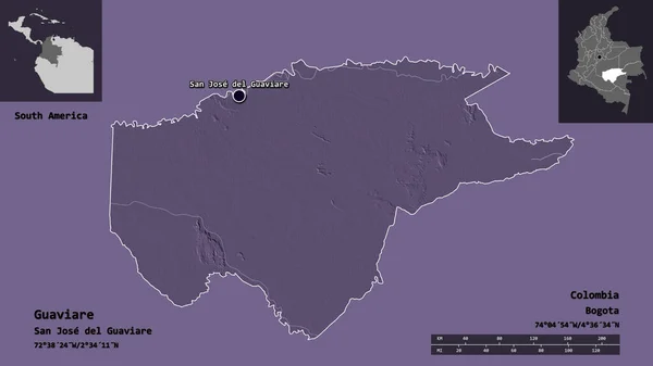 Форма Гуавиаре Уполномоченного Колумбии Столица Шкала Расстояний Предварительные Просмотры Метки — стоковое фото