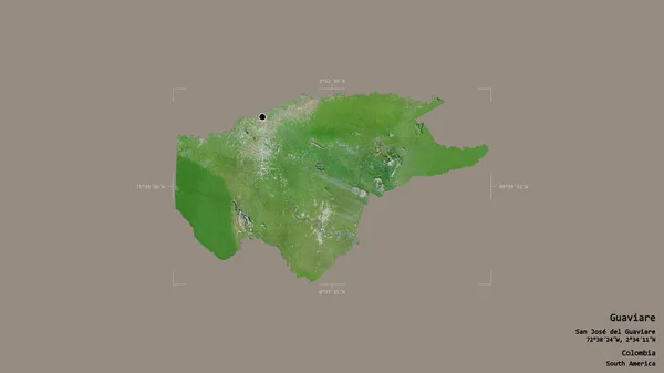 Район Гуавиаре Уполномоченный Колумбии Изолирован Твердом Фоне Геометрической Коробке Метки — стоковое фото