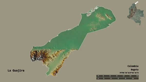 Kolombiya Nın Başkenti Guajira Nın Katı Arka Planda Izole Edilmiş — Stok fotoğraf