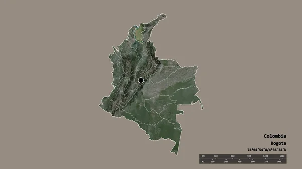 Forma Desnaturalizada Colombia Con Capital Principal División Regional Área Separada — Foto de Stock