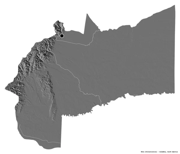 Forme Meta Département Colombie Avec Capitale Isolée Sur Fond Blanc — Photo