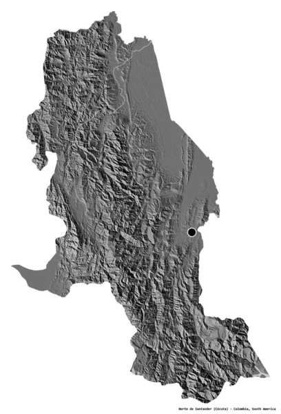 Forma Del Norte Santander Departamento Colombia Con Capital Aislada Sobre — Foto de Stock