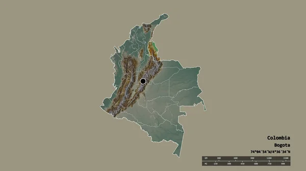 Forma Desnaturalizada Colombia Con Capital Principal División Regional Zona Norte — Foto de Stock