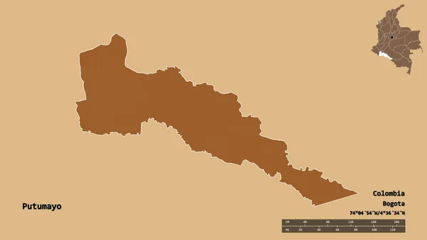 콜롬비아의 관리하에 푸투마요의 수도는 배경에 고립되어 패턴이 텍스처 렌더링 — 스톡 사진