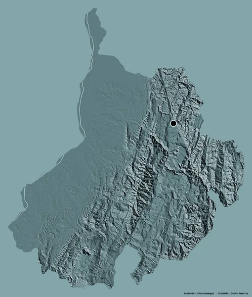 Forma Santander Dipartimento Della Colombia Con Sua Capitale Isolata Uno — Foto Stock