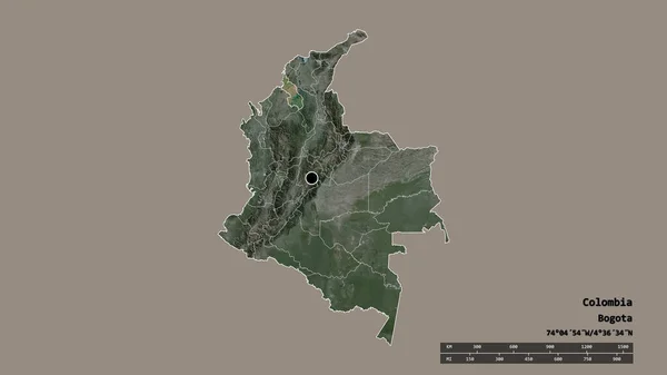 Zdesperowany Kształt Kolumbii Stolicą Głównym Oddziałem Regionalnym Oddzielonym Obszarem Sucre — Zdjęcie stockowe