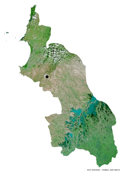 Forma Sucre Departamento Colombia Con Capital Aislada Sobre Fondo Blanco —  Fotos de Stock