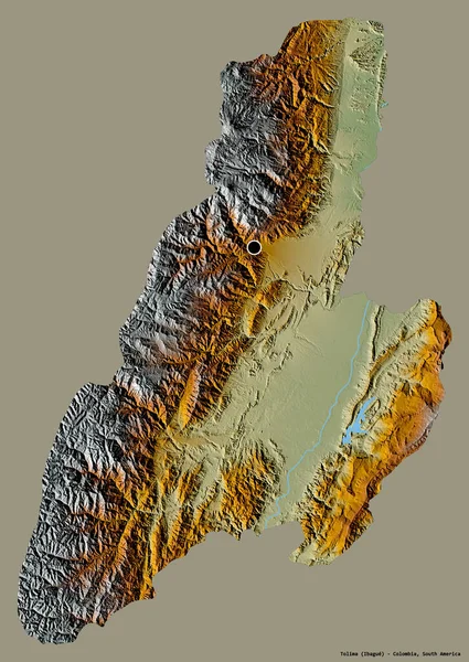 Form Von Tolima Departement Von Kolumbien Mit Seiner Hauptstadt Isoliert — Stockfoto