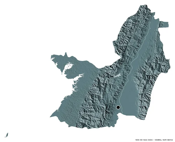 Form Des Valle Del Cauca Département Von Kolumbien Mit Seiner — Stockfoto