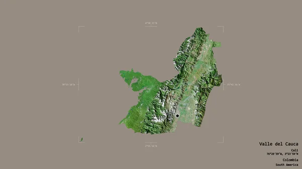 Oblast Valle Del Cauca Oblast Kolumbie Izolovaná Pevném Pozadí Georeferencované — Stock fotografie