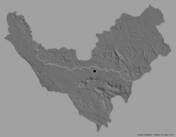 Forma Bouenza Región República Del Congo Con Capital Aislada Sobre — Foto de Stock