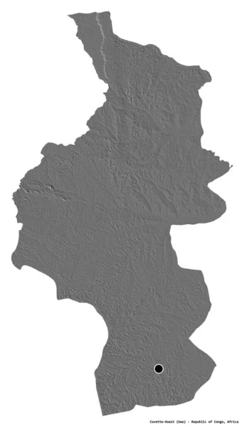 Форма Куветт Уест Регіону Республіки Конго Столицею Ізольованою Білому Тлі — стокове фото