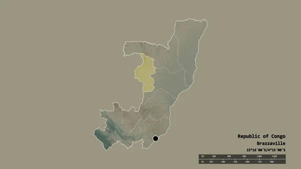 Die Ungesättigte Form Der Republik Kongo Mit Ihrer Hauptstadt Ihrer — Stockfoto
