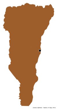 Başkenti beyaz arka planda izole edilmiş Likouala, Kongo Cumhuriyeti bölgesi. Desenli dokuların bileşimi. 3B görüntüleme