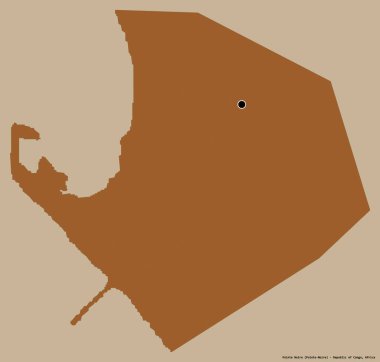 Pointe Noire 'nin şekli, Kongo Cumhuriyeti bölgesi, başkenti katı bir renk arkaplanı ile izole edilmiştir. Desenli dokuların bileşimi. 3B görüntüleme