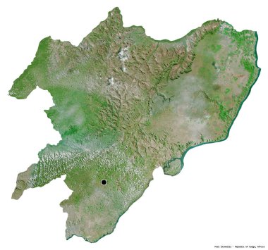 Beyaz arka planda başkenti izole edilmiş, Kongo Cumhuriyeti 'nin havuz şekli. Uydu görüntüleri. 3B görüntüleme