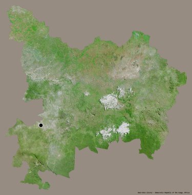 Demokratik Kongo Cumhuriyeti 'nin Haut-Uele eyaleti, başkenti katı bir renk arkaplanı ile izole edilmiştir. Uydu görüntüleri. 3B görüntüleme