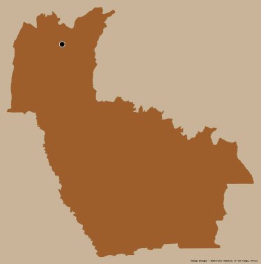 Demokratik Kongo Cumhuriyeti 'nin Kwango eyaleti, başkenti katı renk arkaplanı ile izole edilmiştir. Desenli dokuların bileşimi. 3B görüntüleme