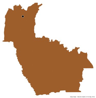 Demokratik Kongo Cumhuriyeti eyaleti Kwango 'nun beyaz arka planda bulunan başkenti. Desenli dokuların bileşimi. 3B görüntüleme