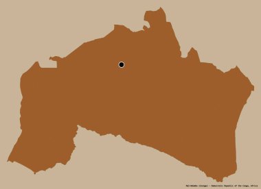 Demokratik Kongo Cumhuriyeti 'nin Mai-Ndombe eyaleti, başkenti katı bir renk arkaplanı ile izole edilmiştir. Desenli dokuların bileşimi. 3B görüntüleme