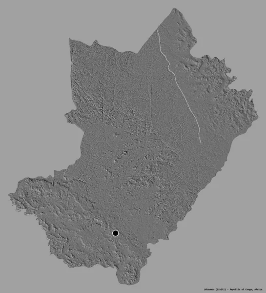 Forma Lekoumou Región República Del Congo Con Capital Aislada Sobre —  Fotos de Stock