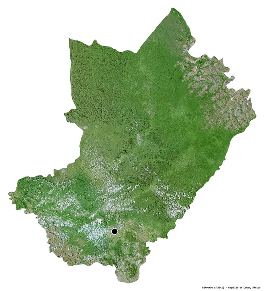 Shape Lekoumou Region Republic Congo Its Capital Isolated White Background — Stock Photo, Image