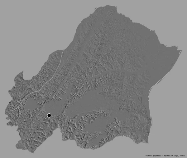 Форма Плато Регион Республики Конго Своей Столицей Изолированы Твердом Цветном — стоковое фото