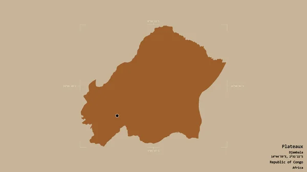 Área Plateaux Região República Congo Isolada Fundo Sólido Uma Caixa — Fotografia de Stock