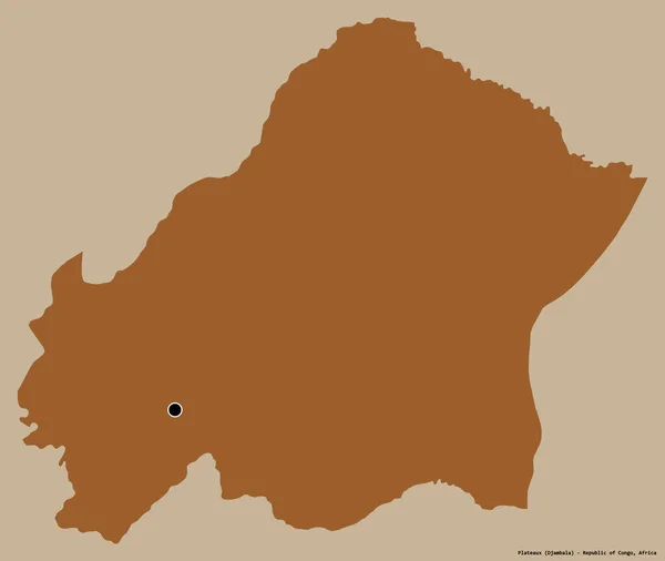 Shape Plateaux Region Der Republik Kongo Mit Seiner Hauptstadt Isoliert — Stockfoto