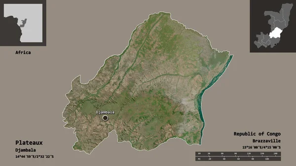Platonun Şekli Kongo Cumhuriyeti Bölgesi Başkenti Uzaklık Ölçeği Gösterimler Etiketler — Stok fotoğraf