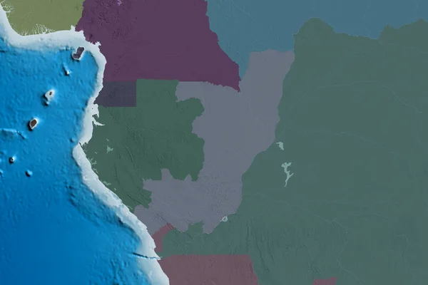 Área Extendida República Del Congo Mapa Elevación Color Renderizado —  Fotos de Stock