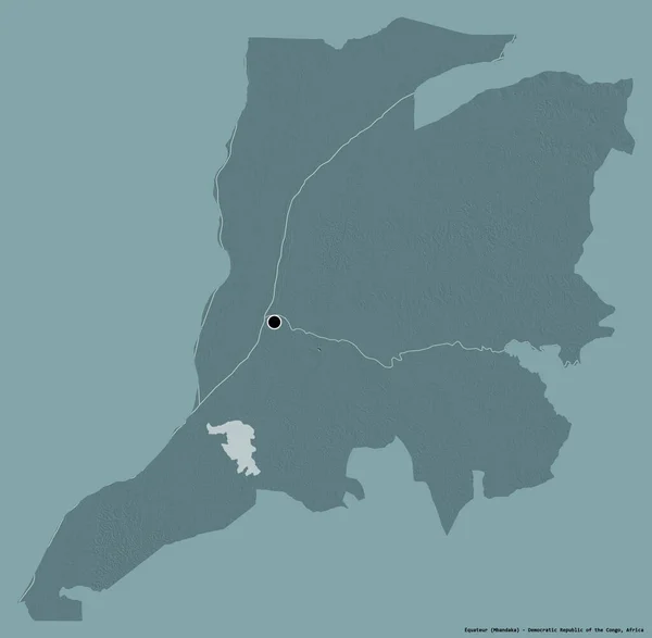 Form Equateur Provinsen Demokratiska Republiken Kongo Med Dess Huvudstad Isolerad — Stockfoto