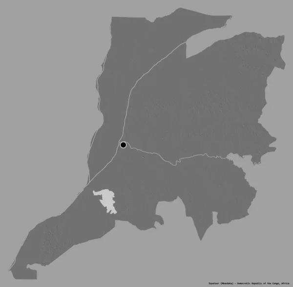 Форма Экватора Провинция Демократической Республики Конго Столицей Изолированной Прочном Цветном — стоковое фото