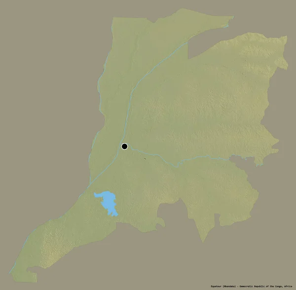 Forma Equateur Província República Democrática Congo Com Sua Capital Isolada — Fotografia de Stock