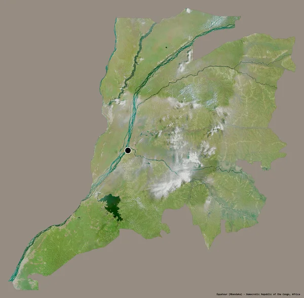 Forma Equateur Provincia República Democrática Del Congo Con Capital Aislada —  Fotos de Stock