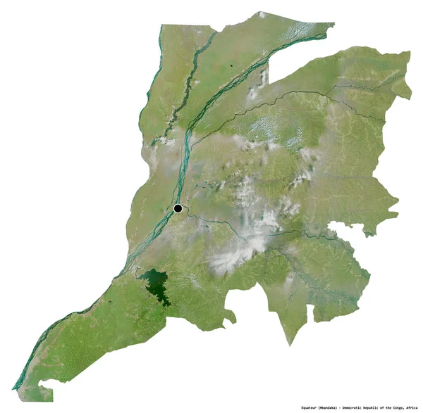 Forma Equateur Província República Democrática Congo Com Sua Capital Isolada — Fotografia de Stock