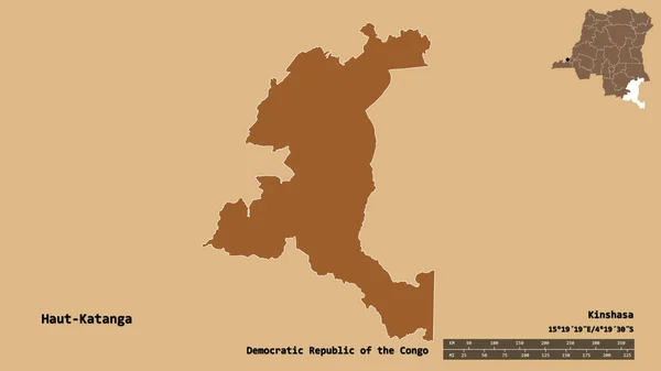 Demokratik Kongo Cumhuriyeti Eyaleti Haut Katanga Nın Şekli Başkenti Sağlam — Stok fotoğraf